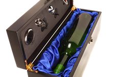 Bottle Of White Wine And Sommelier Set Royalty Free Stock Image Bottle Of White Wine And Sommelier Set Royalty Free Stock Image