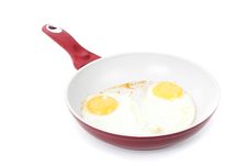 Broken Egg Frying In A Pan Isolated On White Royalty Free Stock Photo Broken Egg Frying In A Pan Isolated On White Royalty Free Stock Photo