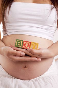 Pregnant Blocks Boy Front Stock Photography Pregnant Blocks Boy Front Stock Photography