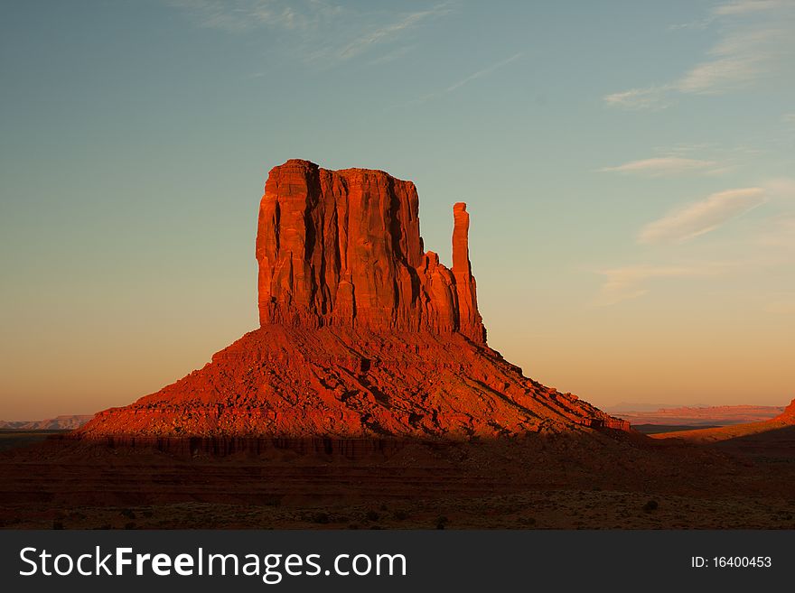 A famous rock formation found in monument valley arizona