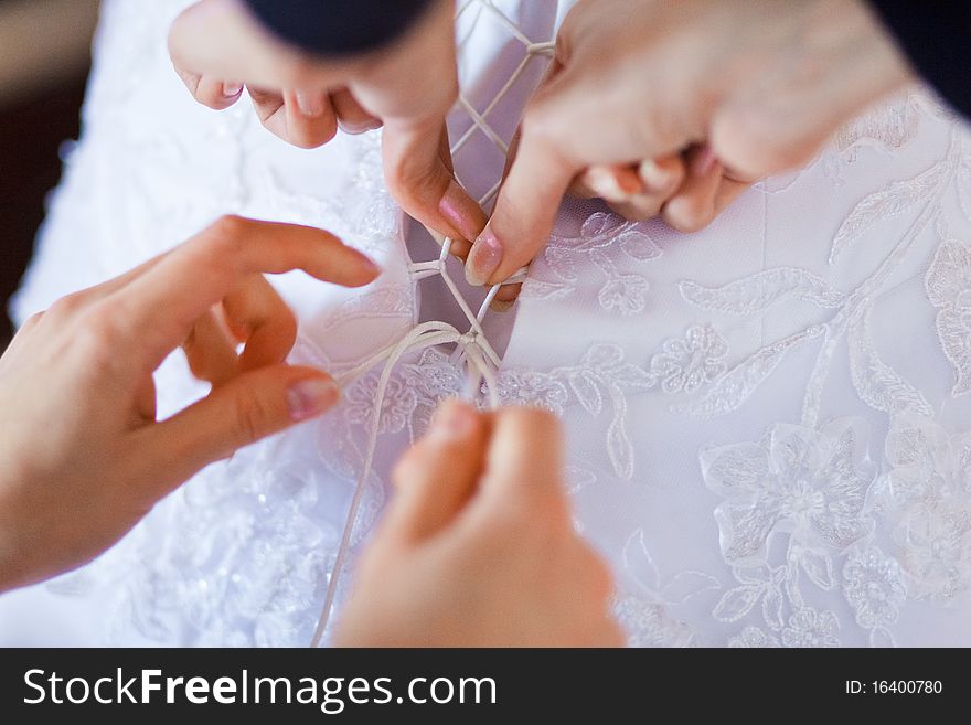 Clothe in beautiful bride's dress