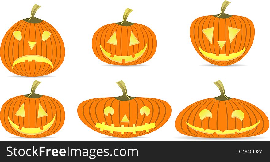 Various expressions of a pumpkin. Various expressions of a pumpkin