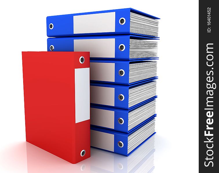 Documents stack isolated on the white. 3D render.