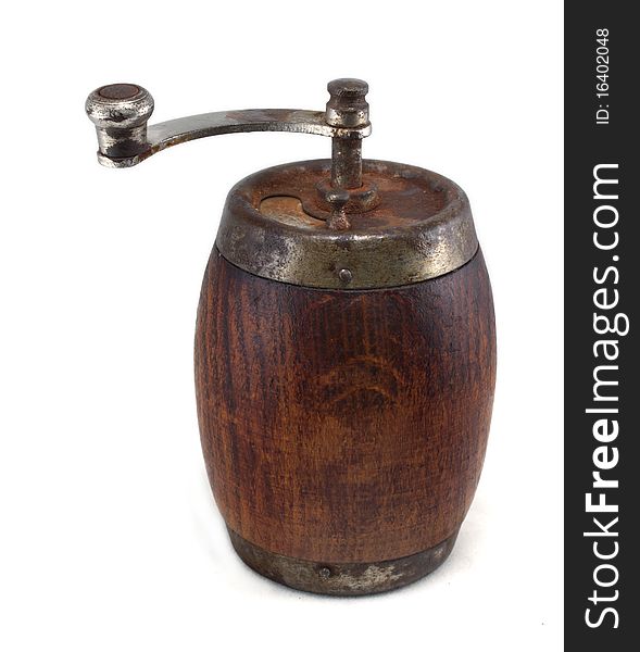 Old Ferruginous Wooden Pepper Mill