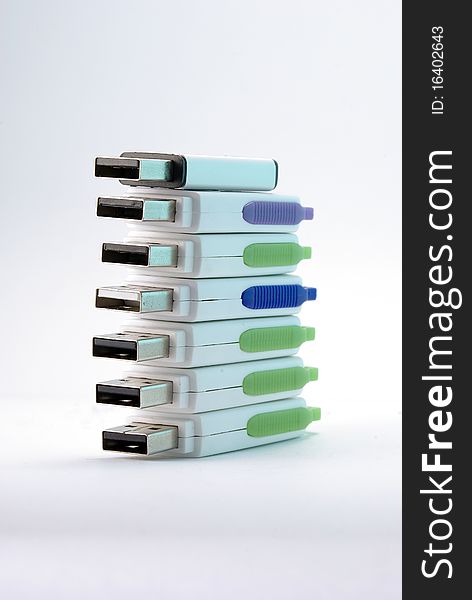 Stack of USB drive connectors