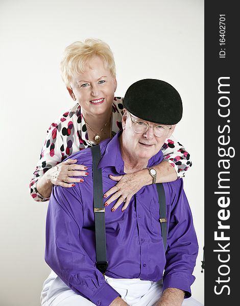 An elderly man and woman portrait. An elderly man and woman portrait.