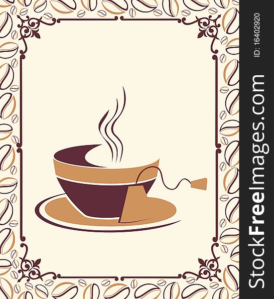 Coffee Design With Beans Frame