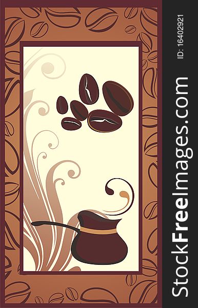 Coffee design with beans frame