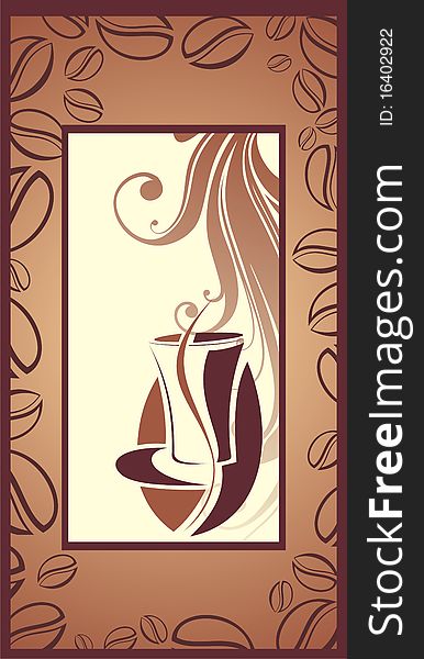 Coffee Design With Beans Frame