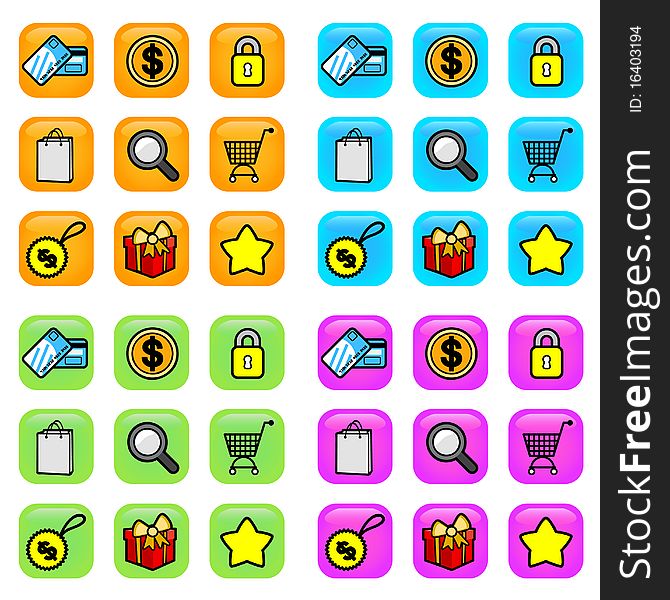 vector set of shopping icons