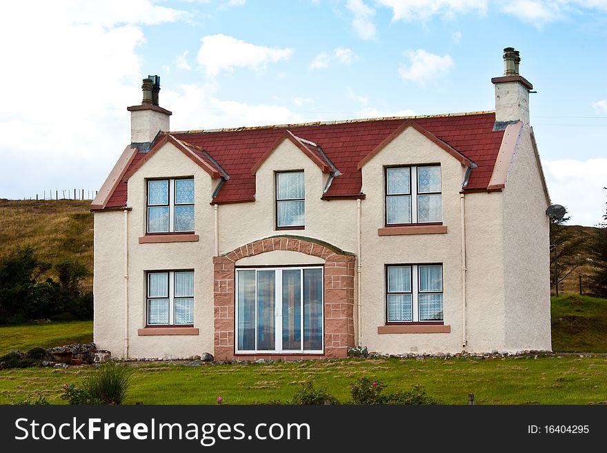 Scotland. Beutiful house in red and white colours. Scotland. Beutiful house in red and white colours.