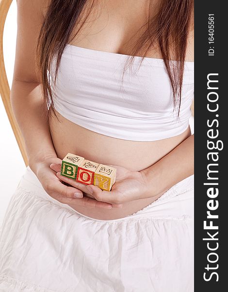 Pregnant blocks boy top
