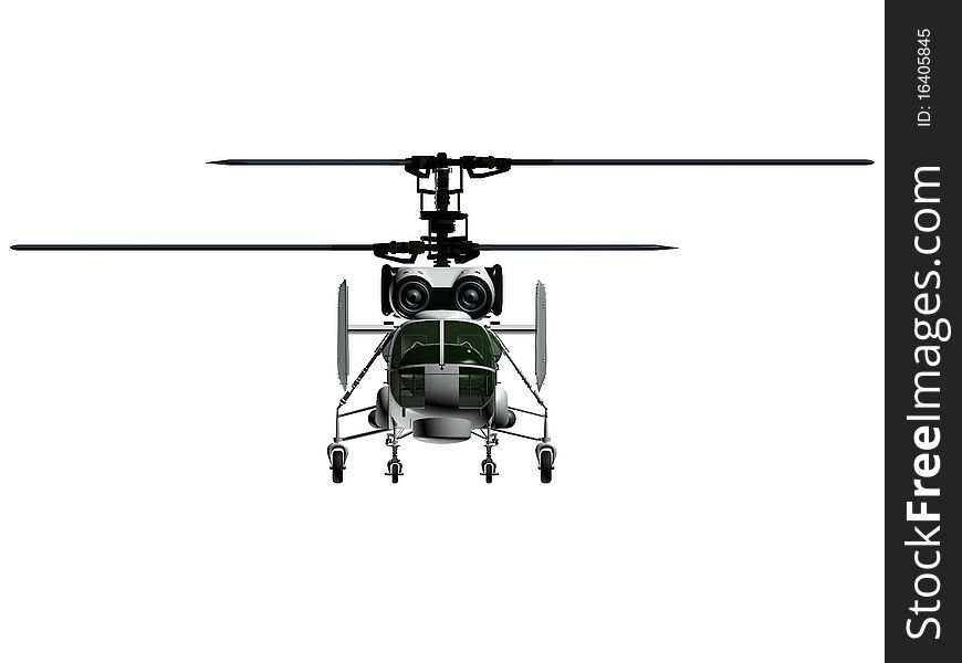 Helicopter isolated over white background.