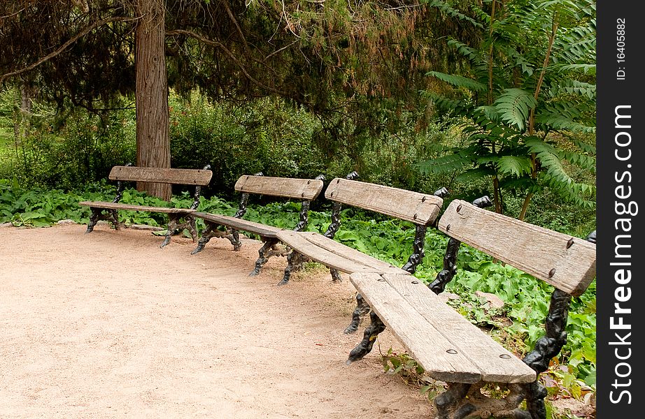 Benches in the park