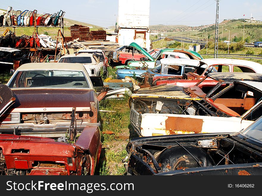 Vintage cars abandoned and rusting away in rural wyoming. Vintage cars abandoned and rusting away in rural wyoming