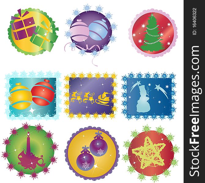 Set of christmas winter icons - vector illustration. Set of christmas winter icons - vector illustration