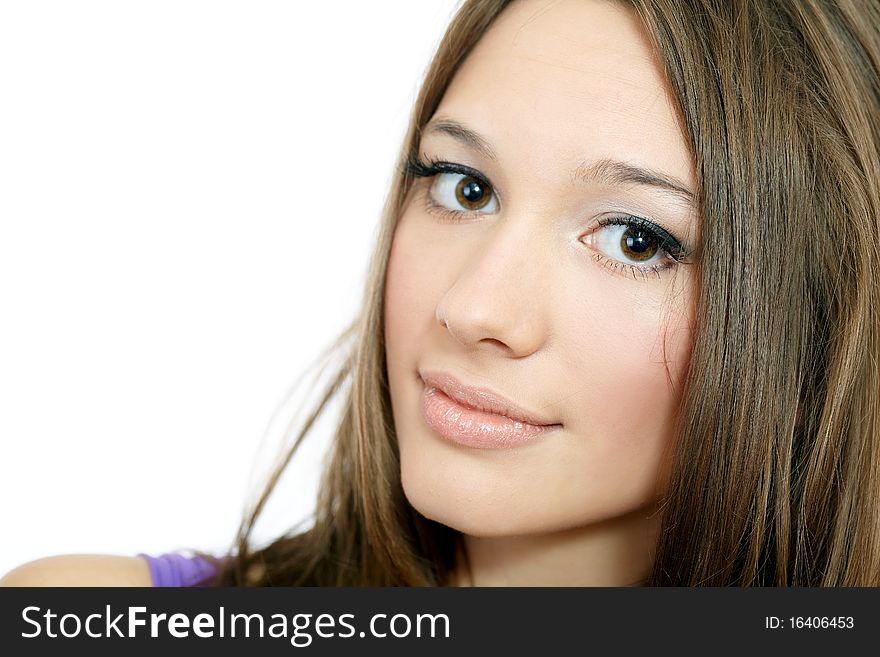 Close up portrait  isolated on white