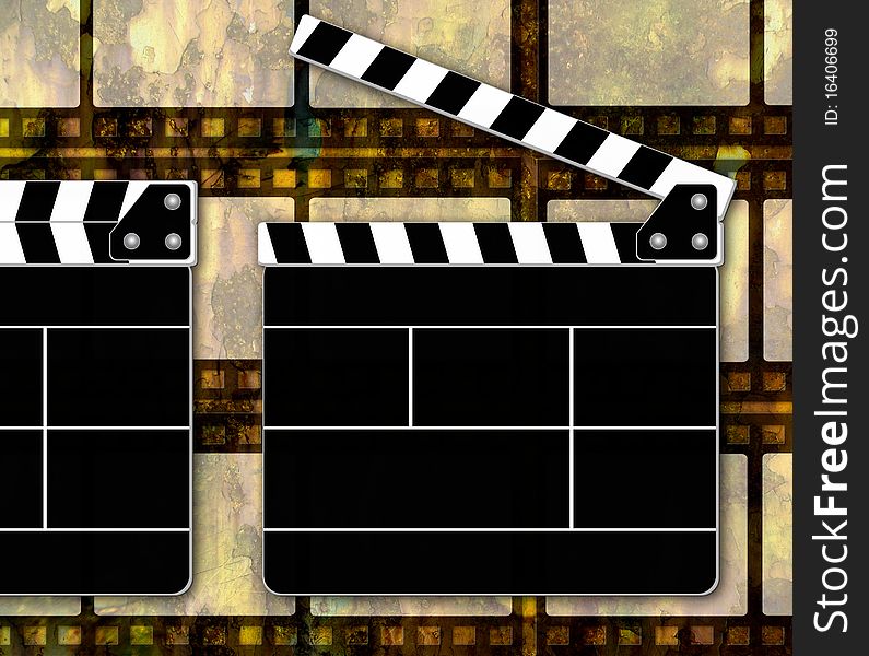 Claps board with film vintege background