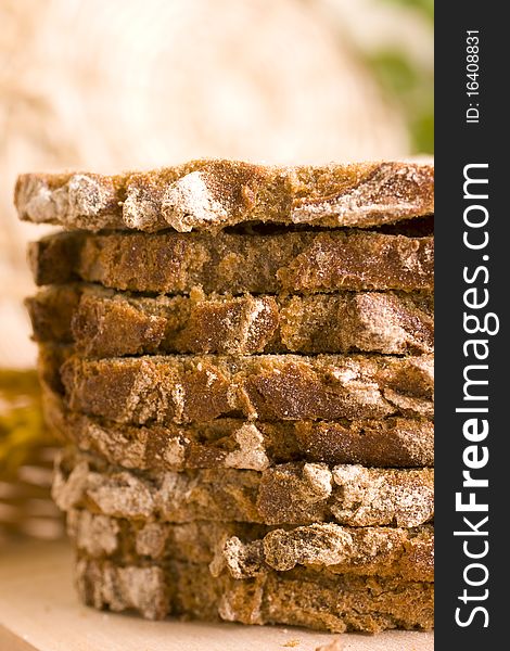 Fresh bread with ear of wheat