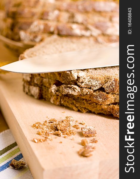 Fresh bread with ear of wheat