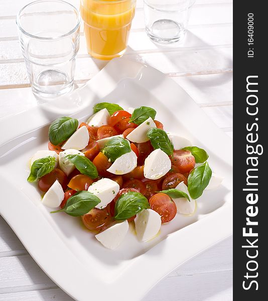 Tomatoes with mozzarella