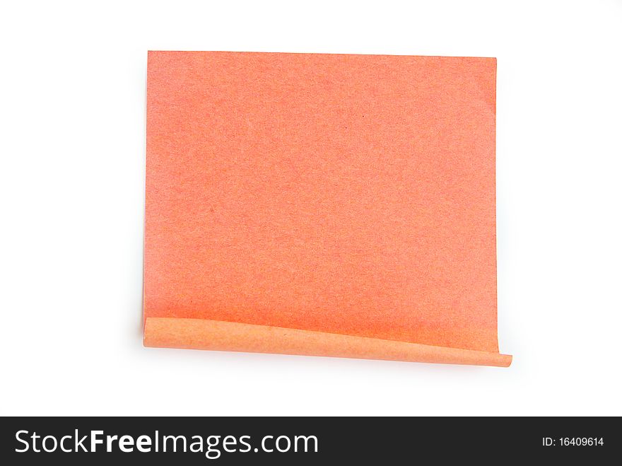 Note paper isolated on the white background