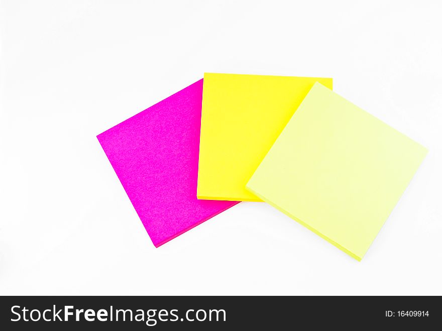 Colorful paper notes memo isolated