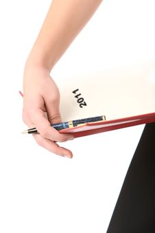 Woman Holding A 2011 Agenda Stock Images