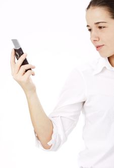 Beautiful Business Woman Using Cell Phone Stock Images Beautiful Business Woman Using Cell Phone Stock Images