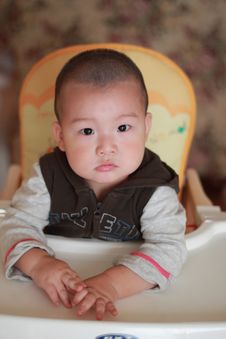 Baby On Chair Royalty Free Stock Photo Baby On Chair Royalty Free Stock Photo