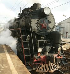 Steam Locomotive On A Railway Royalty Free Stock Image Steam Locomotive On A Railway Royalty Free Stock Image