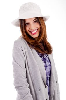 Side Pose Of A Young Model Smiling Stock Photos
