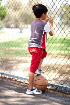 Rear View Of Young Basketball Player Royalty Free Stock Images Rear View Of Young Basketball Player Royalty Free Stock Images