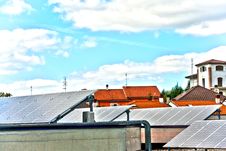 Solar Panels On House Stock Photography