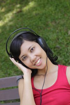 Woman Listening To Music Stock Photo Woman Listening To Music Stock Photo