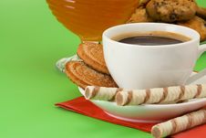 Coffee, Honey And Cookies Stock Photos Coffee, Honey And Cookies Stock Photos