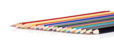 Colour Pencils Isolated On White Royalty Free Stock Images