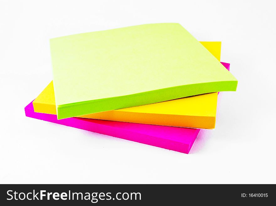 Colorful paper notes memo isolated