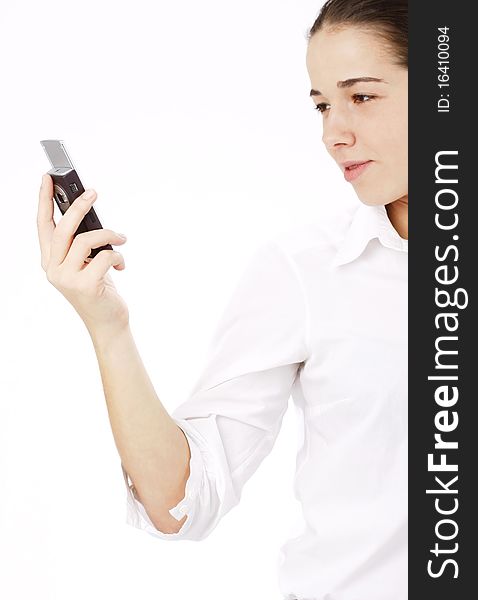 Beautiful Business Woman Using Cell Phone