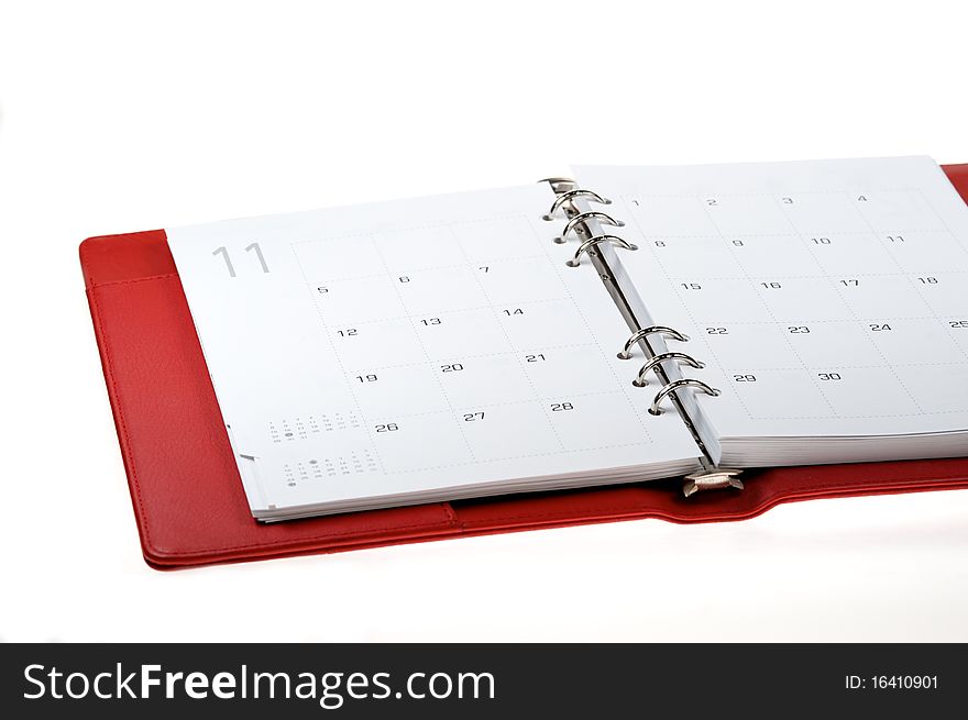 Rad leather notebook on a white background