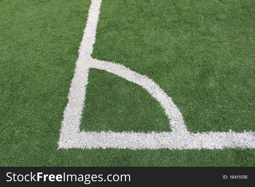 Corner of football playground in the stadium. Corner of football playground in the stadium