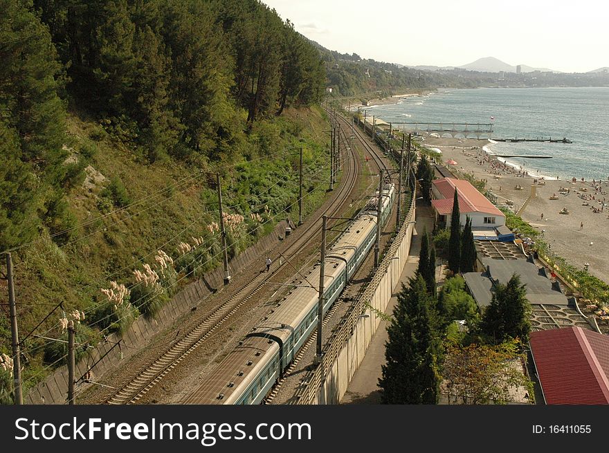 Railway on the Black Sea coast