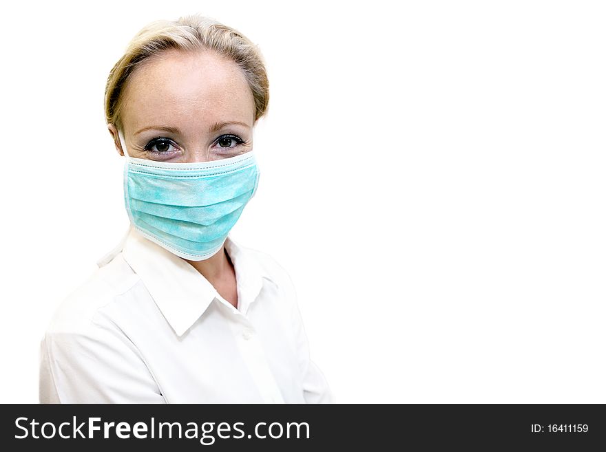 Female doctor isolated on white background