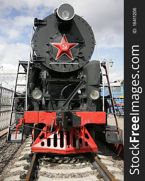 Steam locomotive on a railway