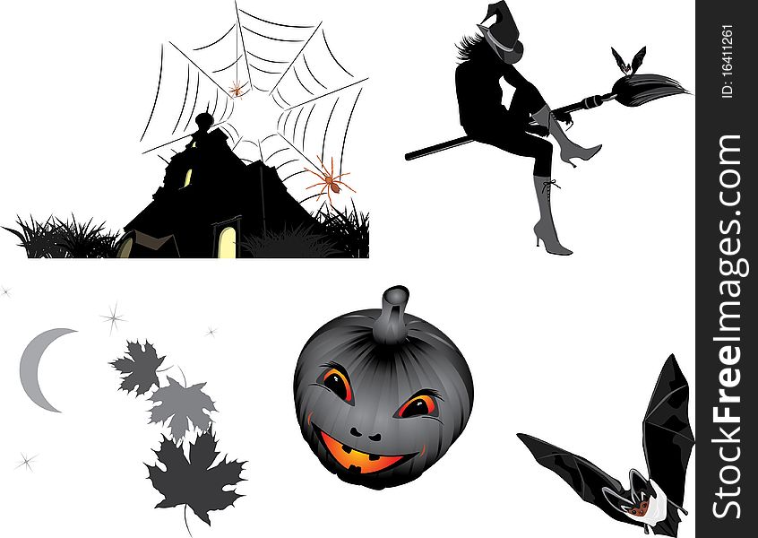 Halloween objects for design. Illustration