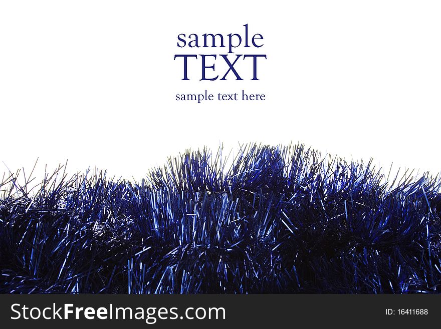Background from a blue Christmas decorative garlands. Lots of copyspace and room for text on this isolat. Background from a blue Christmas decorative garlands. Lots of copyspace and room for text on this isolat