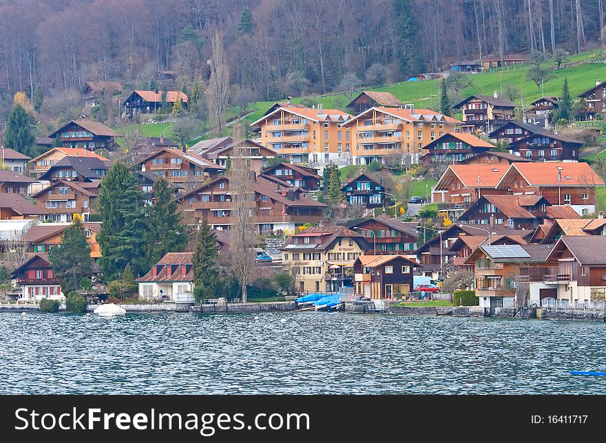 Village around Lake of Thun