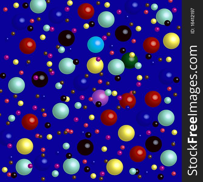 Much varicoloured balls of the miscellaneous of the size on turn blue background. Much varicoloured balls of the miscellaneous of the size on turn blue background