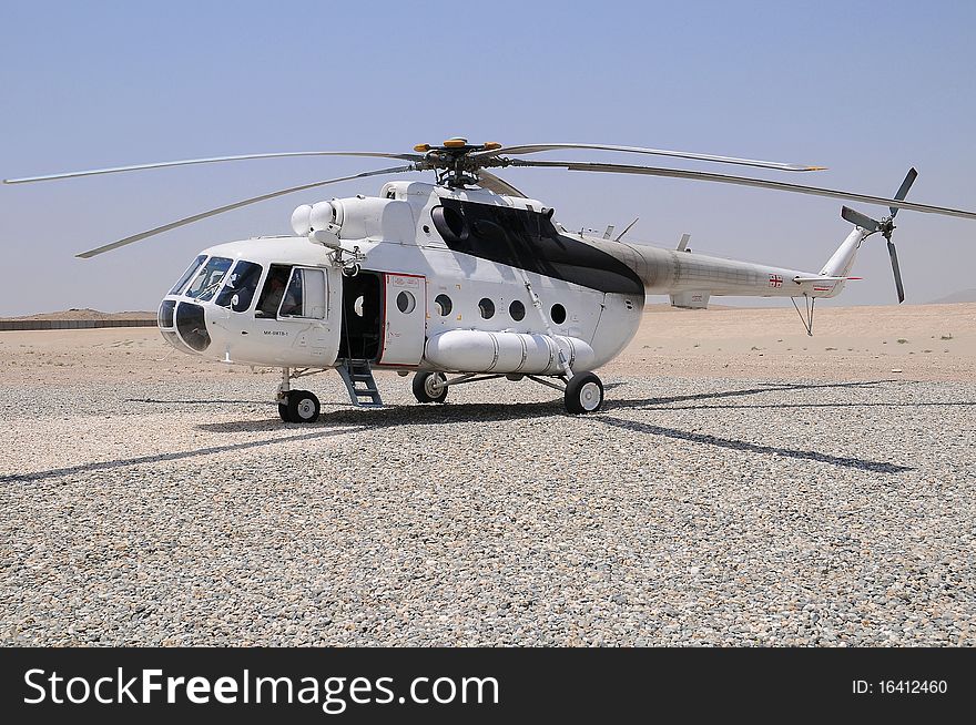 There is a civil MI-8 Russian made helicopter in Afghanistan. There is a civil MI-8 Russian made helicopter in Afghanistan.