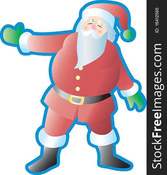 Santa Claus with arm out presenting something. Santa Claus with arm out presenting something.